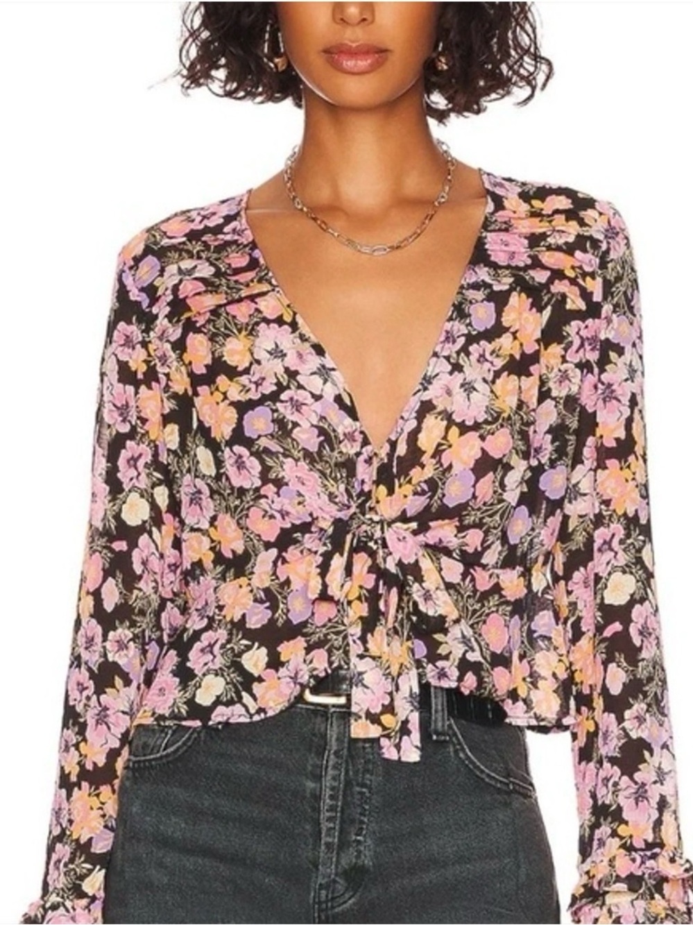 Free People Maybel Floral Blouse- medium